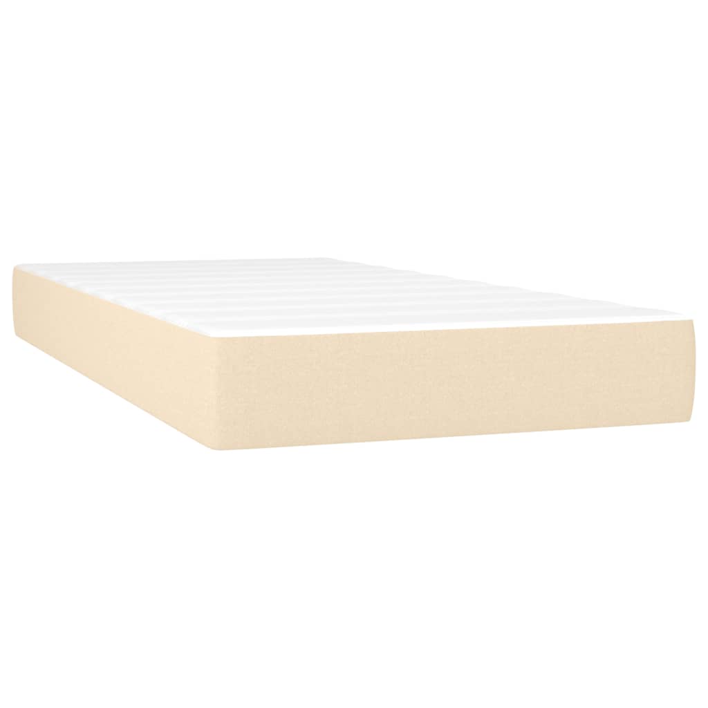 vidaXL Cama box spring c/ colchão e LED 80x200 cm tecido cor creme