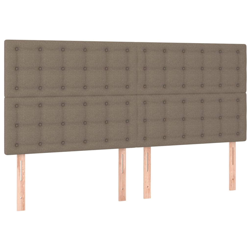 vidaXL Cama box spring colchão/LED 200x200cm tecido cinza-acastanhado