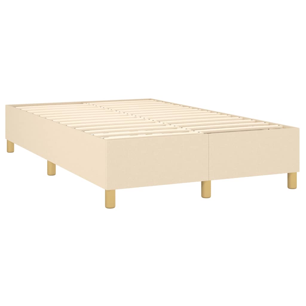 vidaXL Cama box spring c/ colchão e LED 120x200 cm tecido cor creme