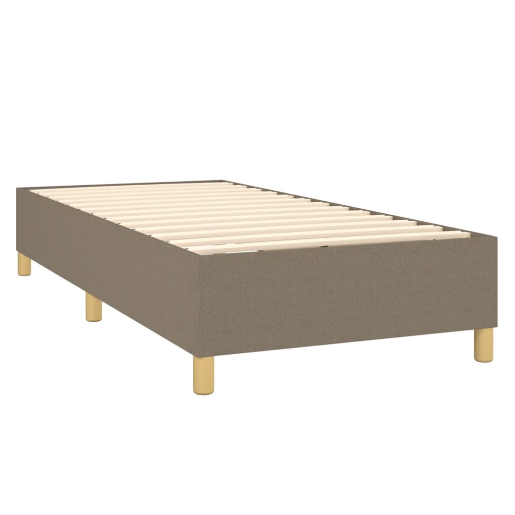 vidaXL Cama box spring colchão/LED 100x200cm tecido cinza-acastanhado