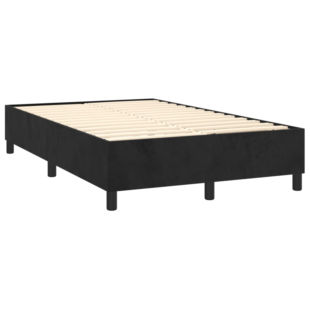 vidaXL Cama box spring c/ colchão/LED 120x200 cm veludo preto