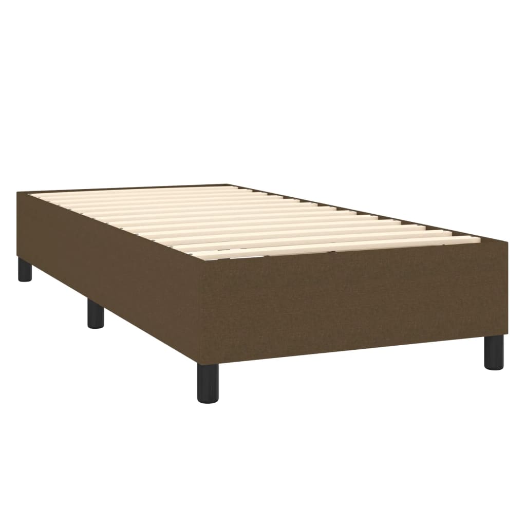 vidaXL Cama com molas/colchão 100x200 cm tecido castanho-escuro