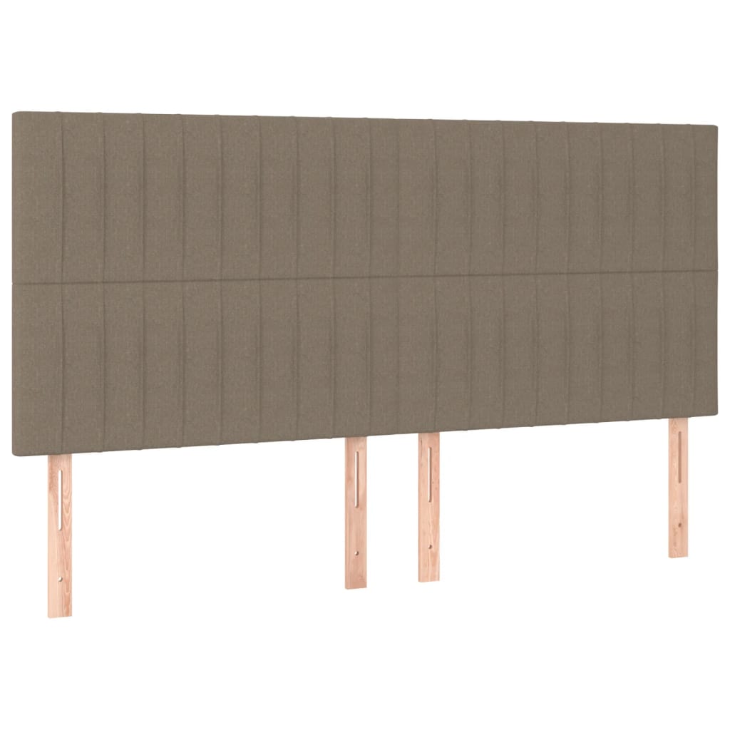 vidaXL Cama box spring colchão/LED 160x200 cm tecido cinza-acastanhado