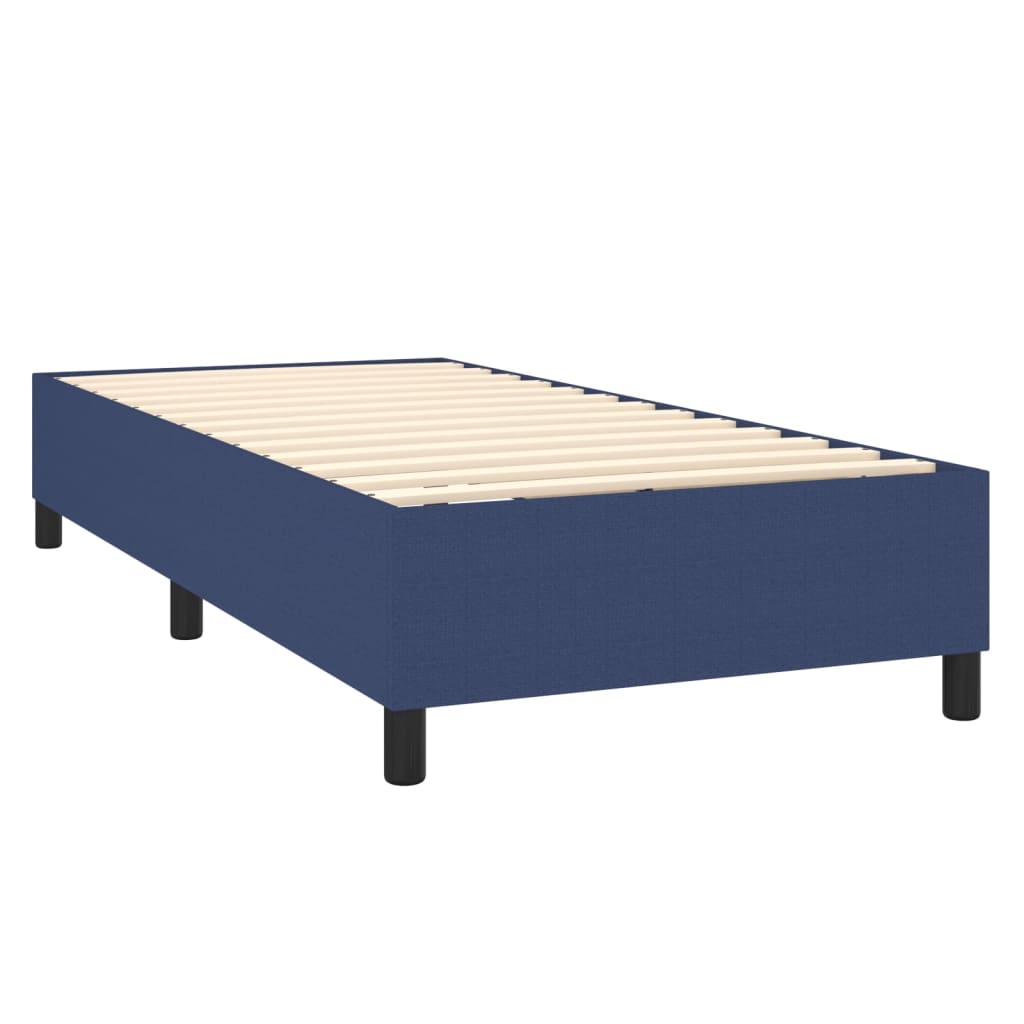 vidaXL Cama com molas/colchão 80x200 cm tecido azul