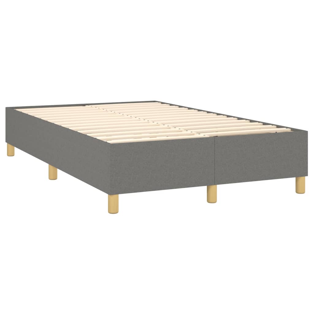 vidaXL Cama com molas/colchão 120x200 cm tecido cinzento-escuro