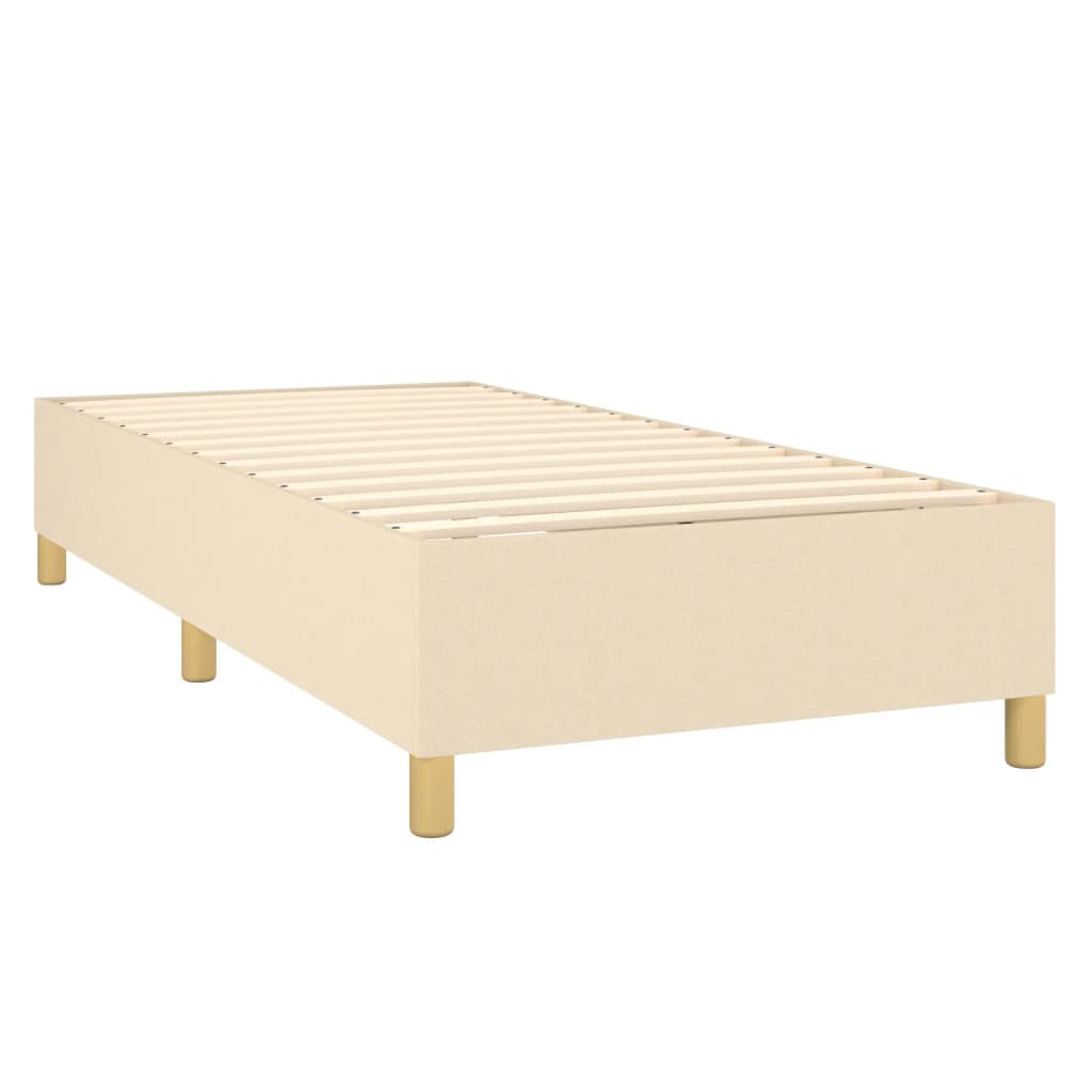 vidaXL Cama com molas/colchão 80x200 cm tecido cor crème