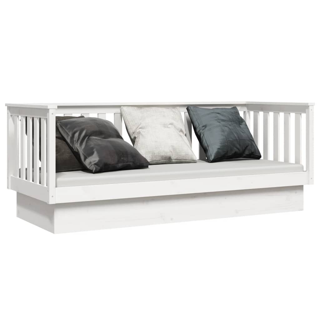 vidaXL Sofá-cama 75x190 cm madeira de pinho maciça branco