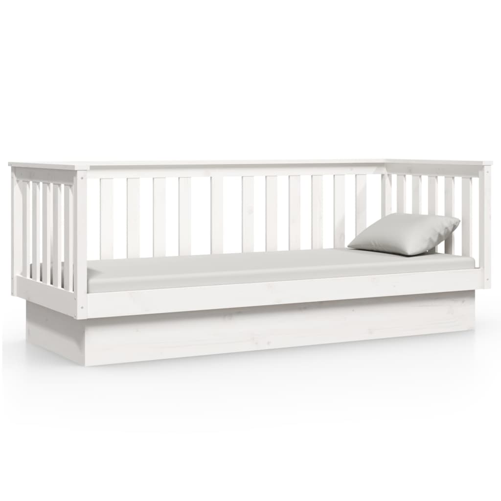 vidaXL Sofá-cama 75x190 cm madeira de pinho maciça branco