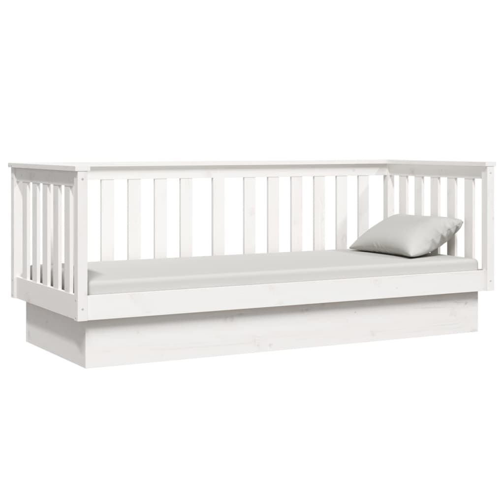 vidaXL Sofá-cama 75x190 cm madeira de pinho maciça branco