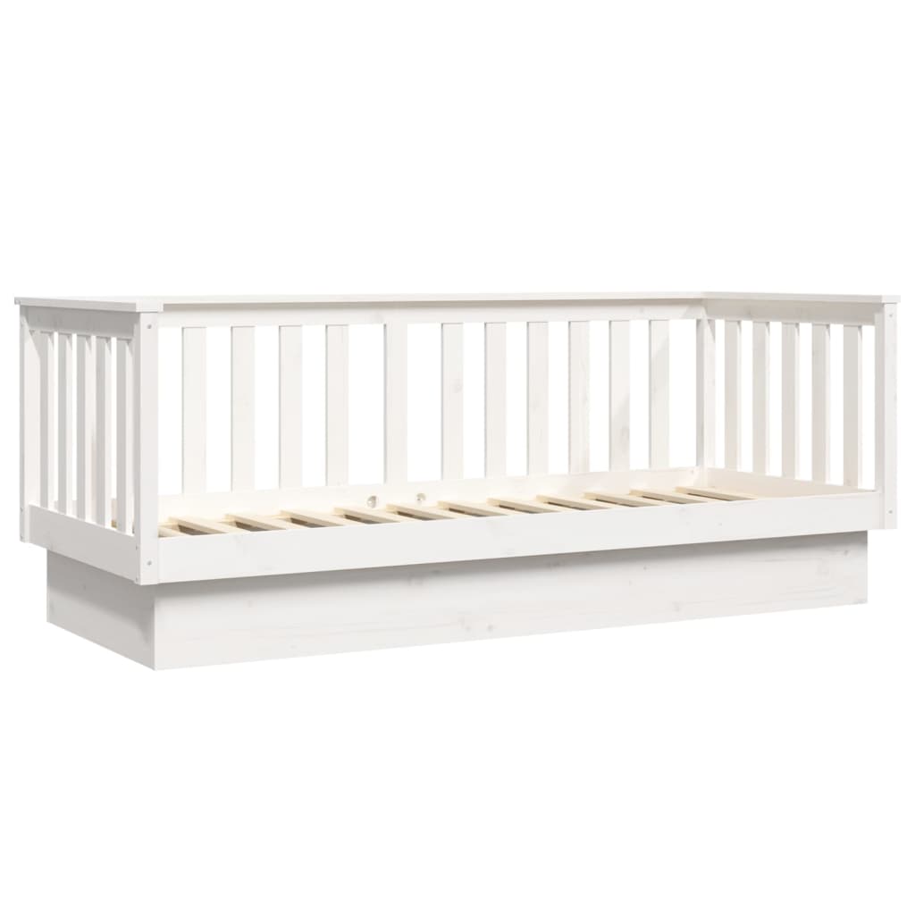 vidaXL Sofá-cama 75x190 cm madeira de pinho maciça branco