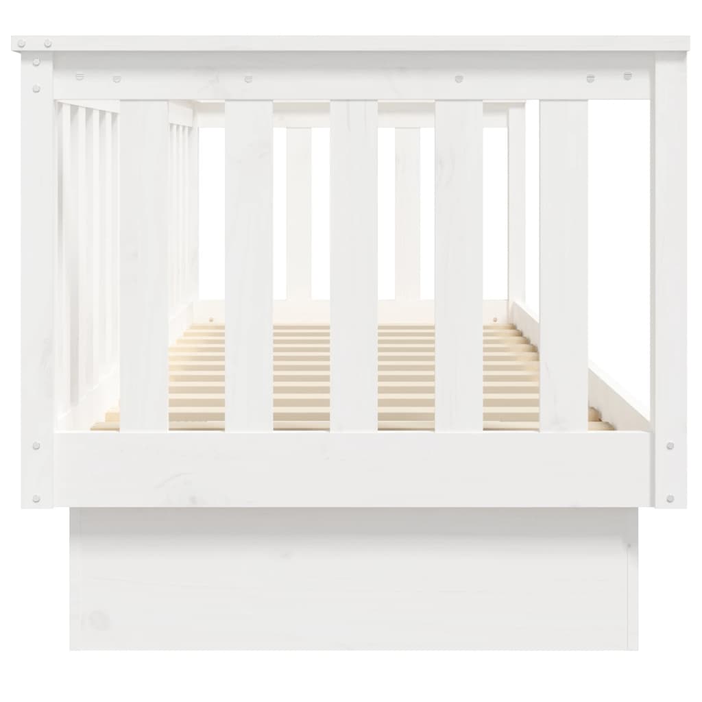 vidaXL Sofá-cama 75x190 cm madeira de pinho maciça branco