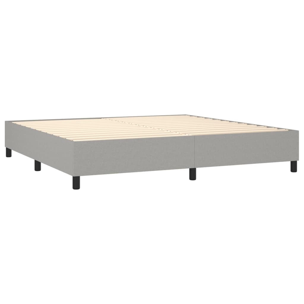 vidaXL Cama com molas/colchão 200x200 cm tecido cinza-claro