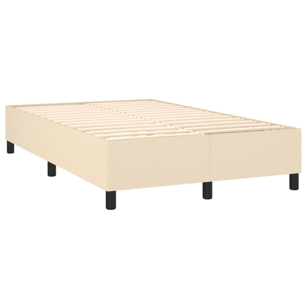 vidaXL Cama com molas/colchão 120x200 cm tecido cor creme