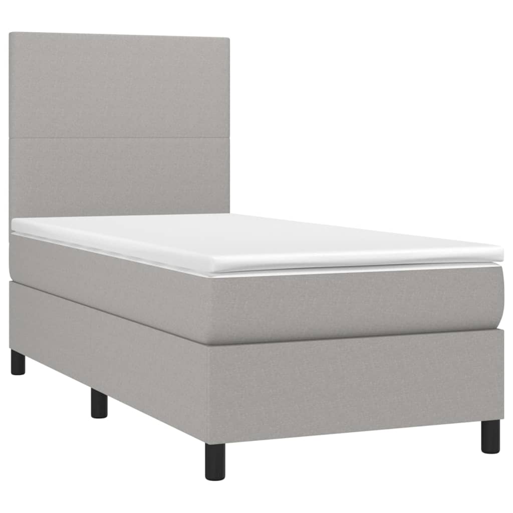 vidaXL Cama com molas/colchão 80x200 cm tecido cinza-claro