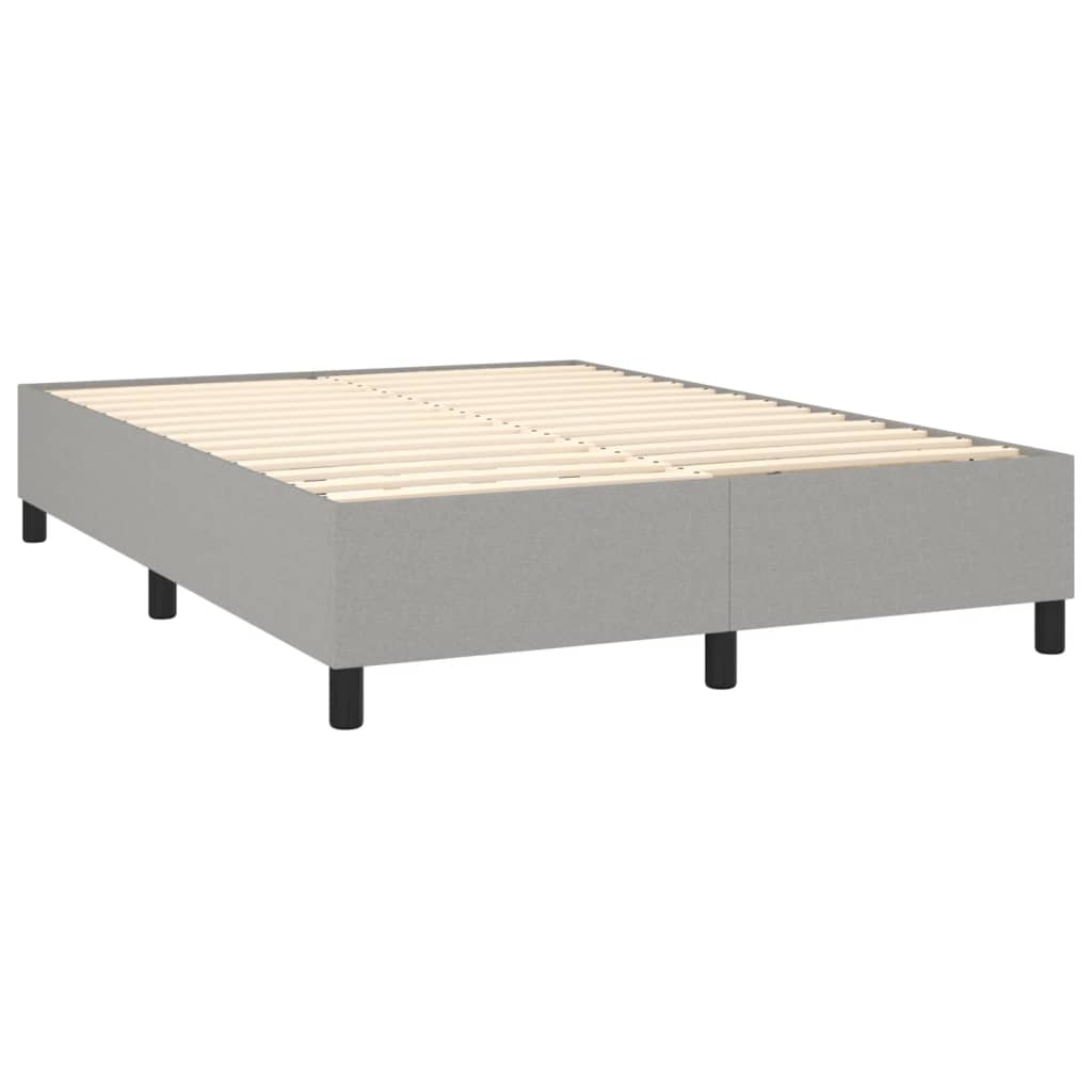 vidaXL Cama com molas/colchão 140x190 cm tecido cinzento-claro