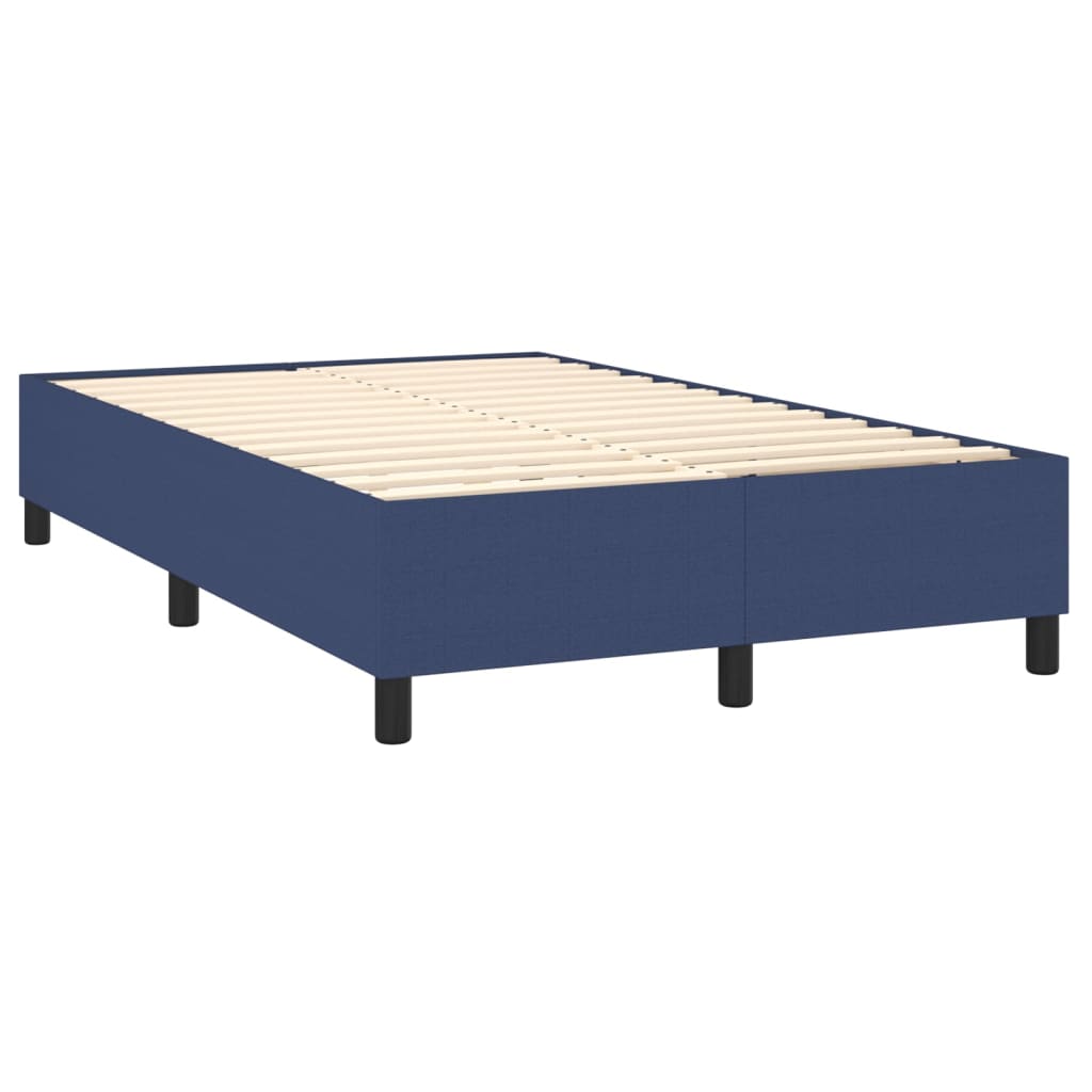 vidaXL Cama com molas/colchão 120x200 cm tecido azul